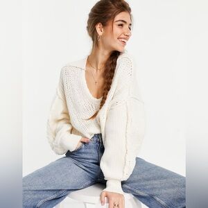 Free People Pullover Oversized Crop Cardigan